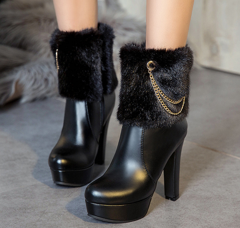 Thick heel boots