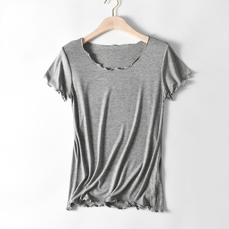 Thread cotton short sleeve T-shirt