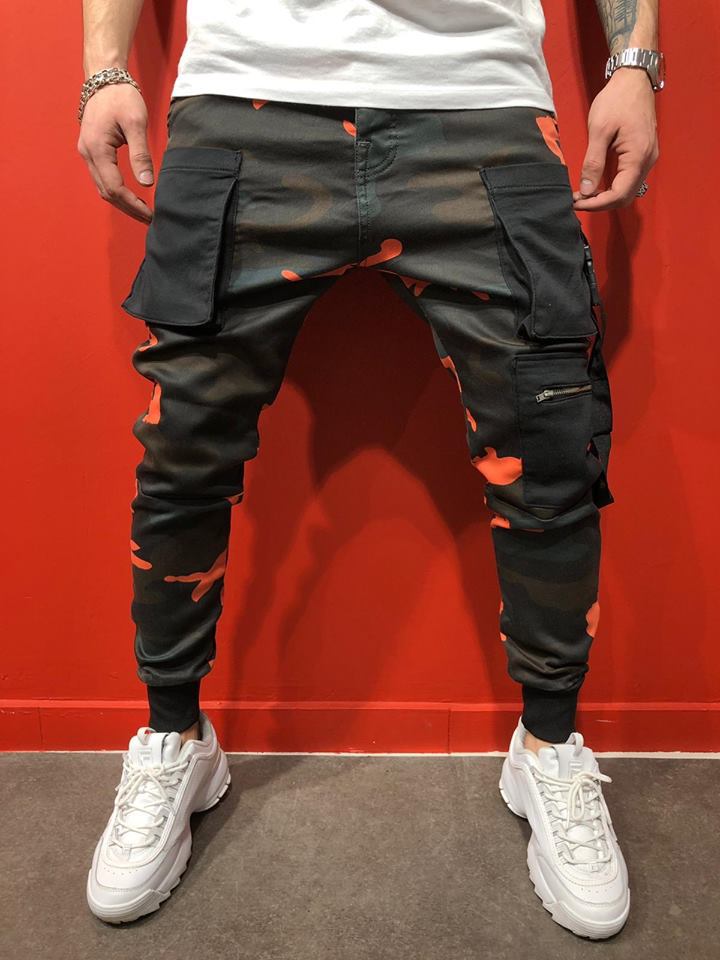 Hip-hop camouflage print men's trousers