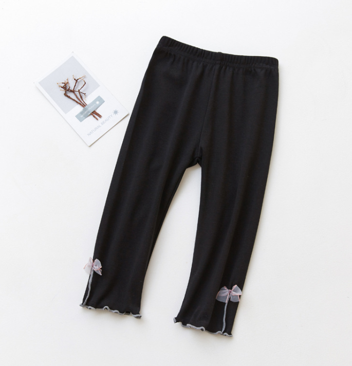 Summer cropped trousers, children's trousers, beautiful flaps, girls' pants, girls' leggings