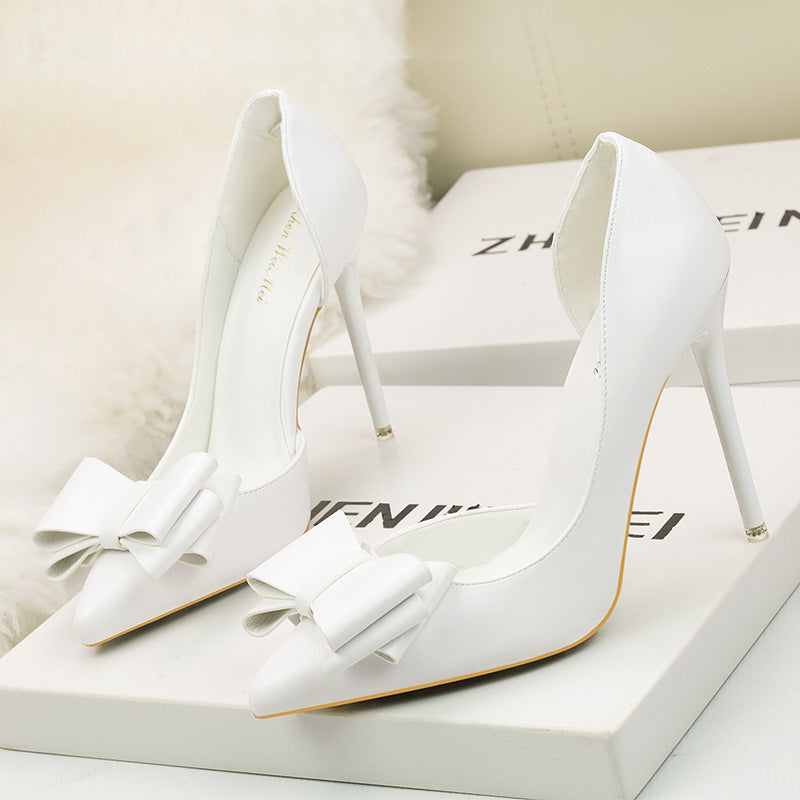 Spring high heels pointed shallow mouth stiletto single shoes