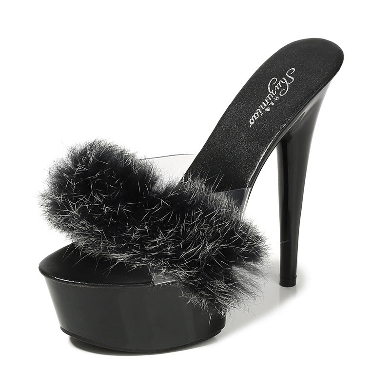Rabbit Hair Special High-heeled Shoes