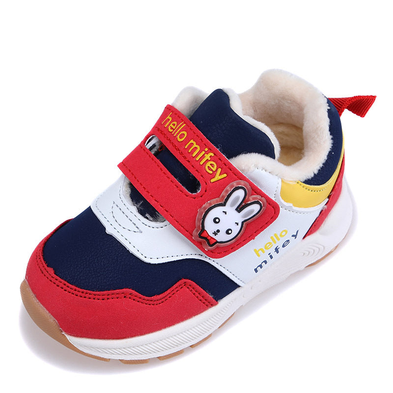 Little rabbit fei'er big cotton thickened toddler sports shoes