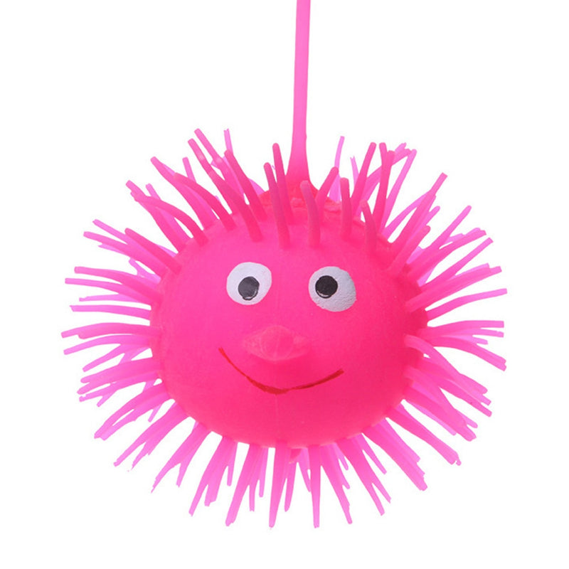 Flash LED Light Up Smile Face Squeeze Hedgehog Ball Toy for Kid