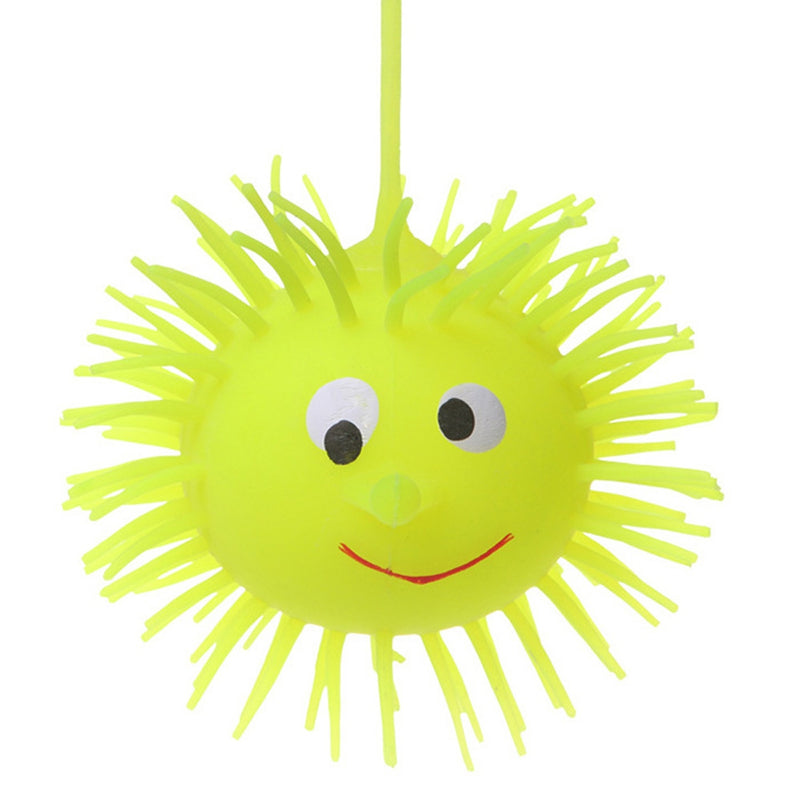 Flash LED Light Up Smile Face Squeeze Hedgehog Ball Toy for Kid