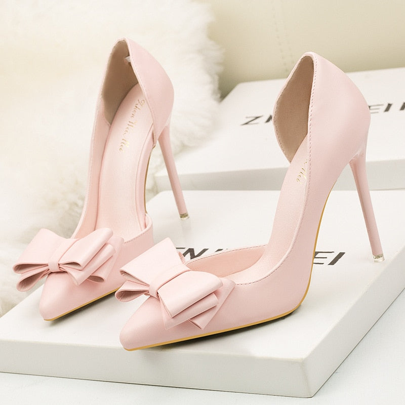 Spring high heels pointed shallow mouth stiletto single shoes