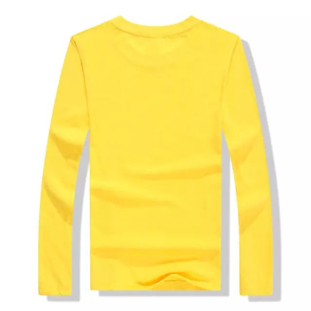Long sleeve round neck solid color T-shirt