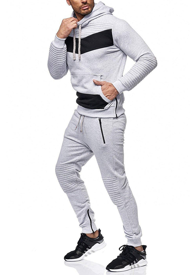 Slim fit hip hop patchwork hoodie