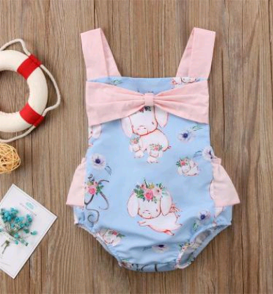 Piglet Romper | Infant children's clothing piglet print 2 color robes baby clothes