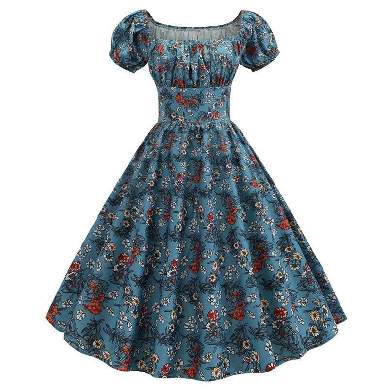 Summer retro print dress