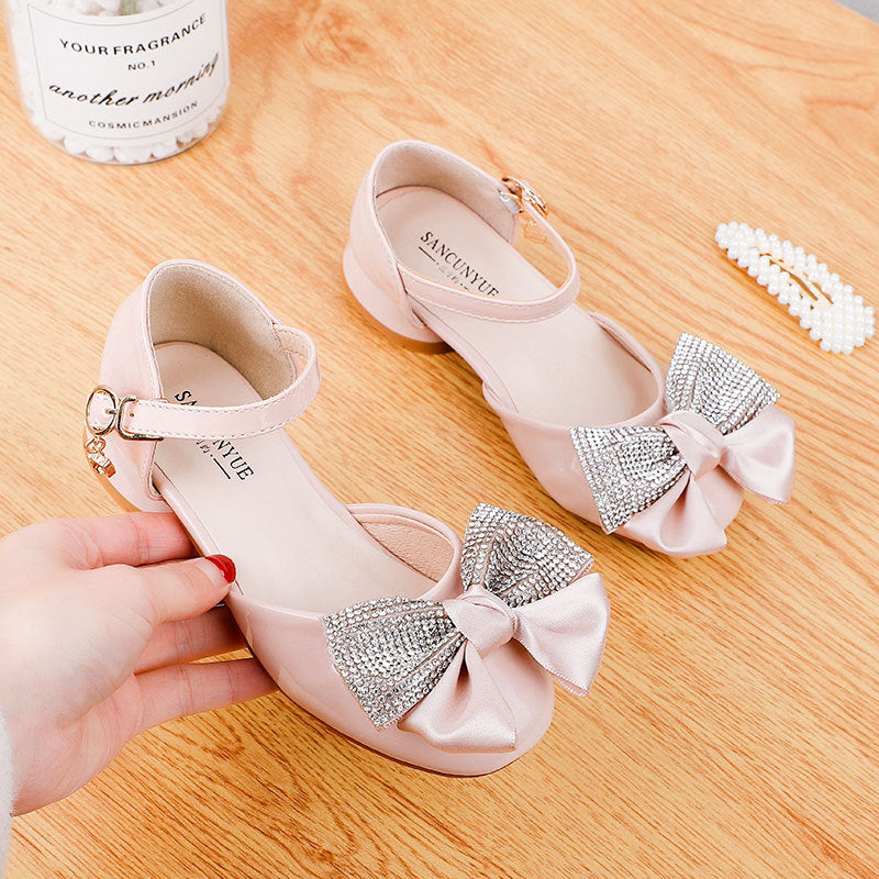 Girl's small high heel Baotou sandals