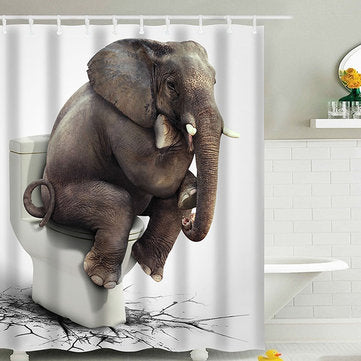 Elephant Waterproof Shower Curtain
