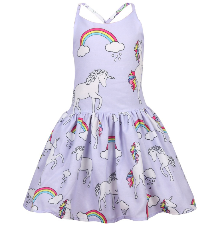 Unicorn medium and small children's dress