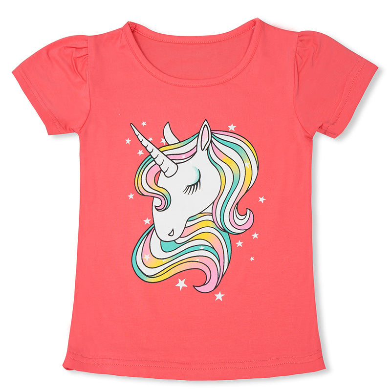 Unicorn Print Short Sleeve T-shirt