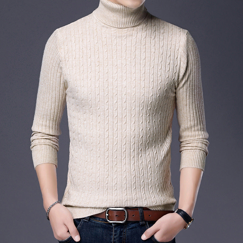 Men's Solid Color Jacquard Two-lapel Sweater