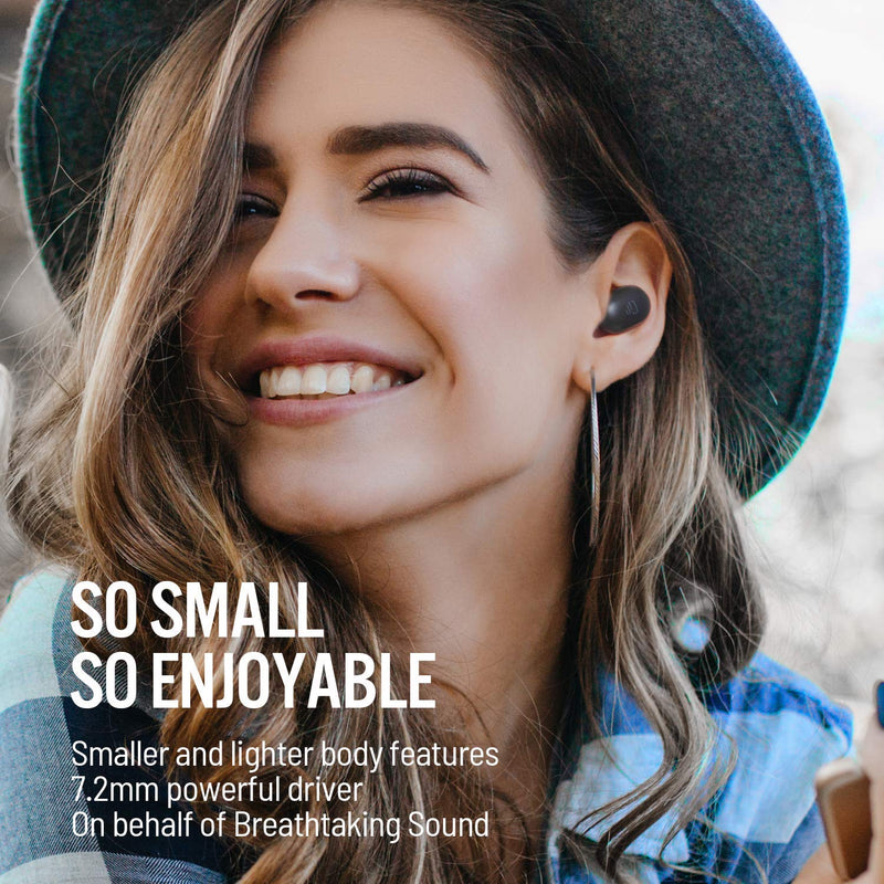 Dudios True Wireless Earbuds, Free Mini Earphone with 7.2mm Enhanced Drivers(Smart Touch,Easy-Pair,Built-in Mic,15 Hours Playtime)