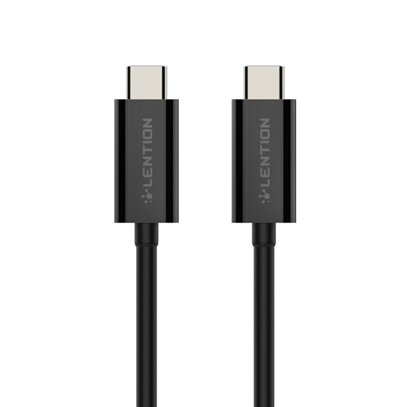 LENTION PC310-BLK USB-C to USB-C Cable, for Data Transfer, Extension Solution, Compatible with Thunderbolt 3 (1.64 Ft, Black)