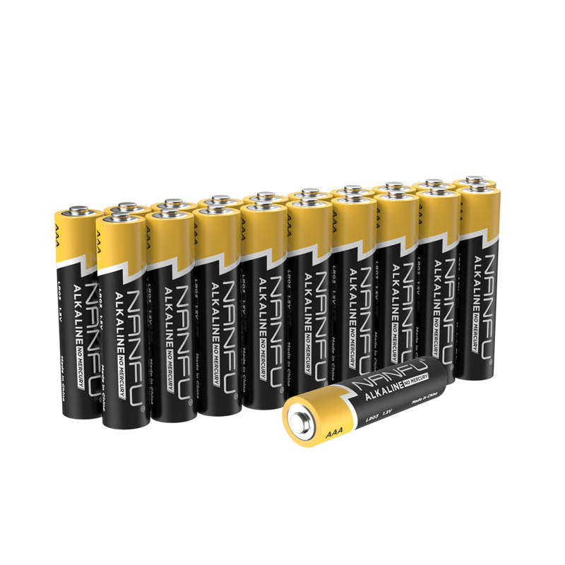 Nanfu AAA Alkaline Batteries, Stronger power, Longer lasting, Safer usage (20 Pack)