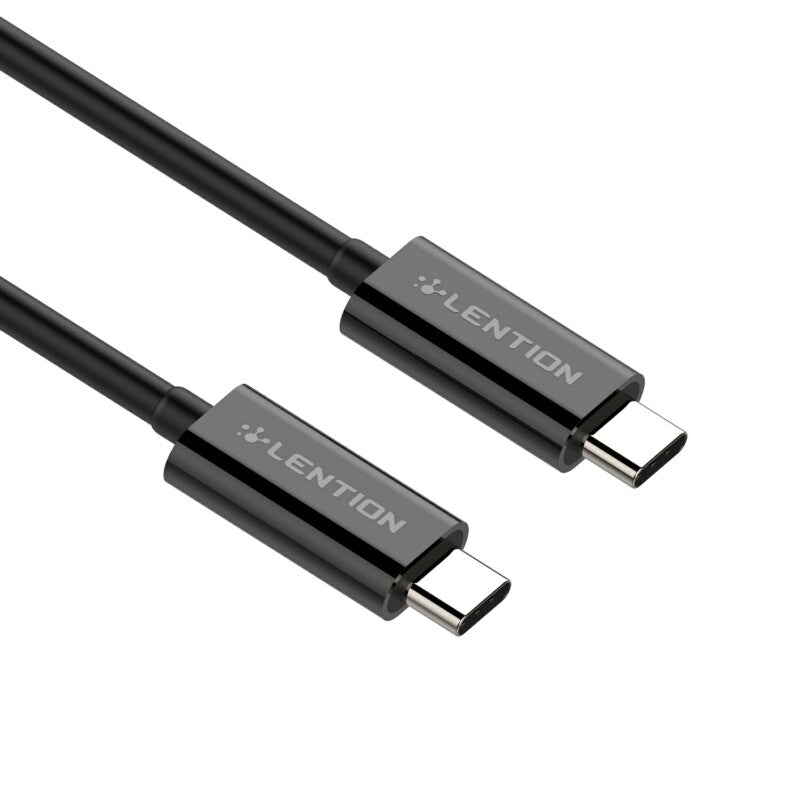 LENTION PC310-BLK USB-C to USB-C Cable, for Data Transfer, Extension Solution, Compatible with Thunderbolt 3 (1.64 Ft, Black)