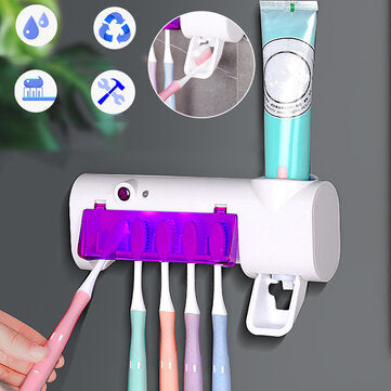 UV Light Toothbrush Dustproof Sterilizer Wall Mount Rack