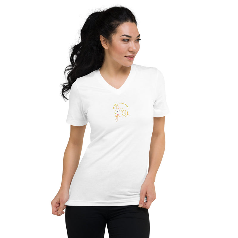 GlamStik - Womens' Short Sleeve V-Neck T-Shirt.